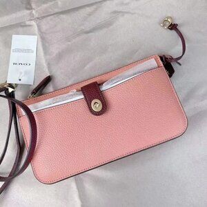 Coach C5368 Noa Pop Up Messenger In Colorblock In Brass/Light Coral Multi